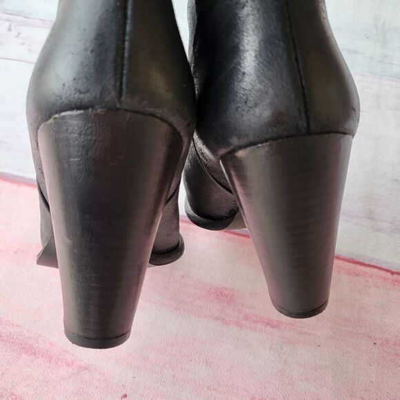 Bronx Black Leather Western Heeled Ankle Boots Women's‎ 39EU/8US - Picture 6 of 9